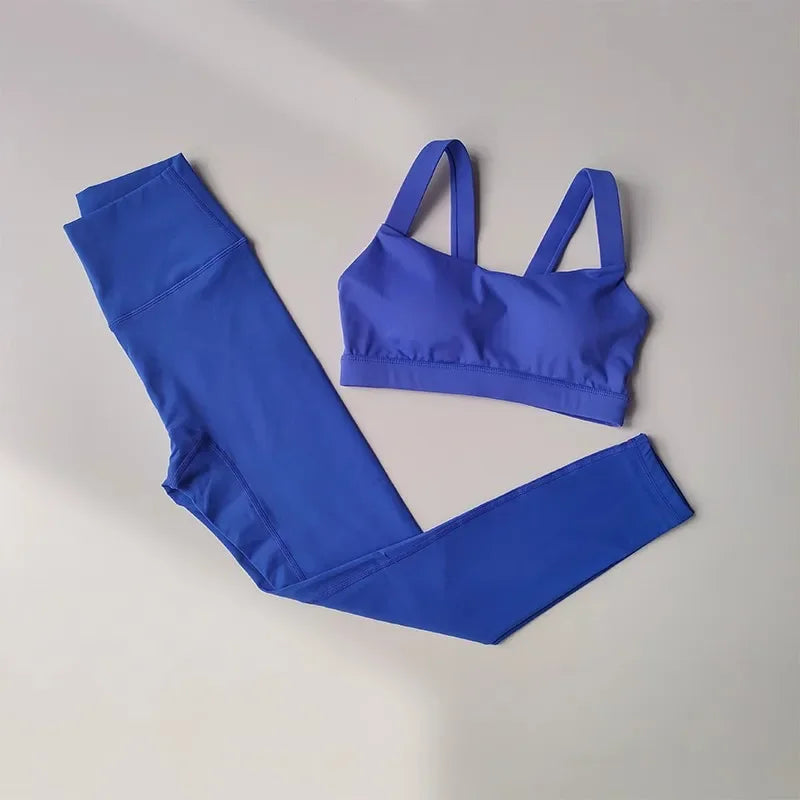 Women's Sports Bra High Waist Leggings Set