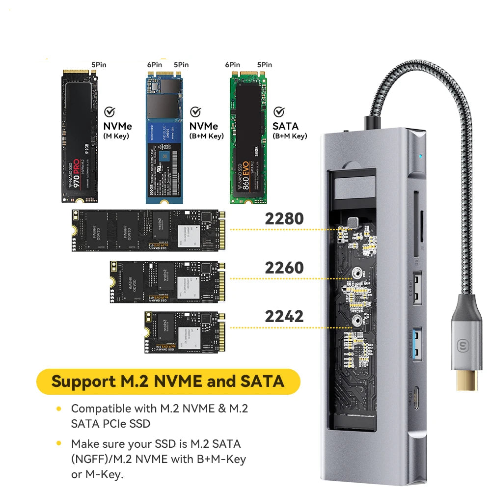 8-in-1 USB Hub With Disk Storage