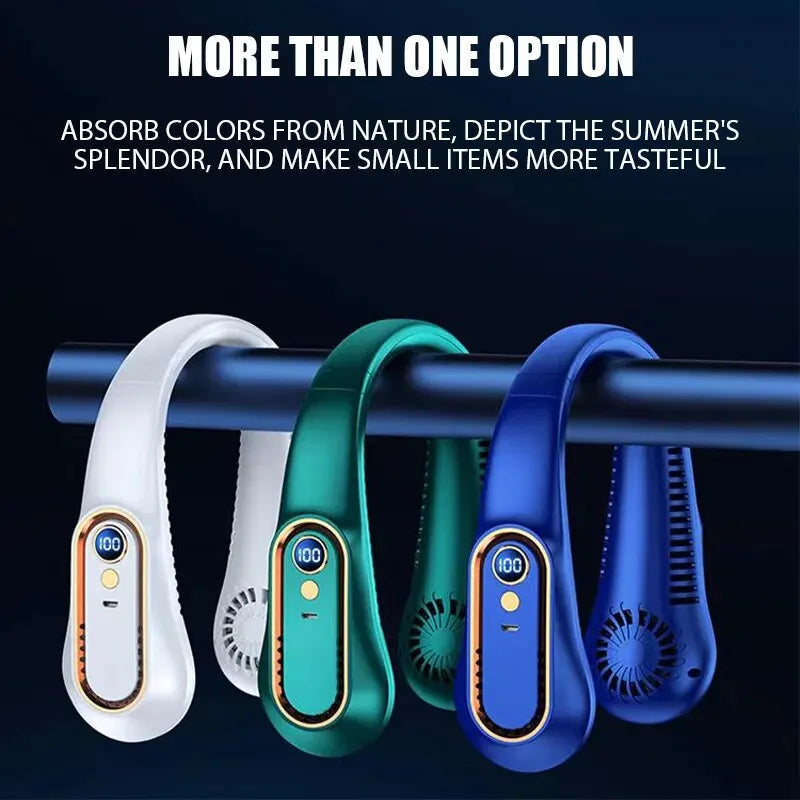 Digital Display Bladeless Neckband Fan