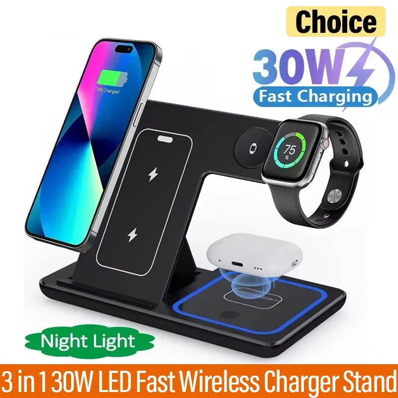 LED 3 in 1 Charger Stand