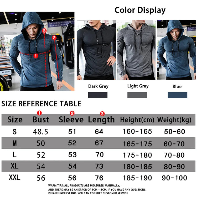 Men's Fitness Tracksuit Running Sport Hoodie