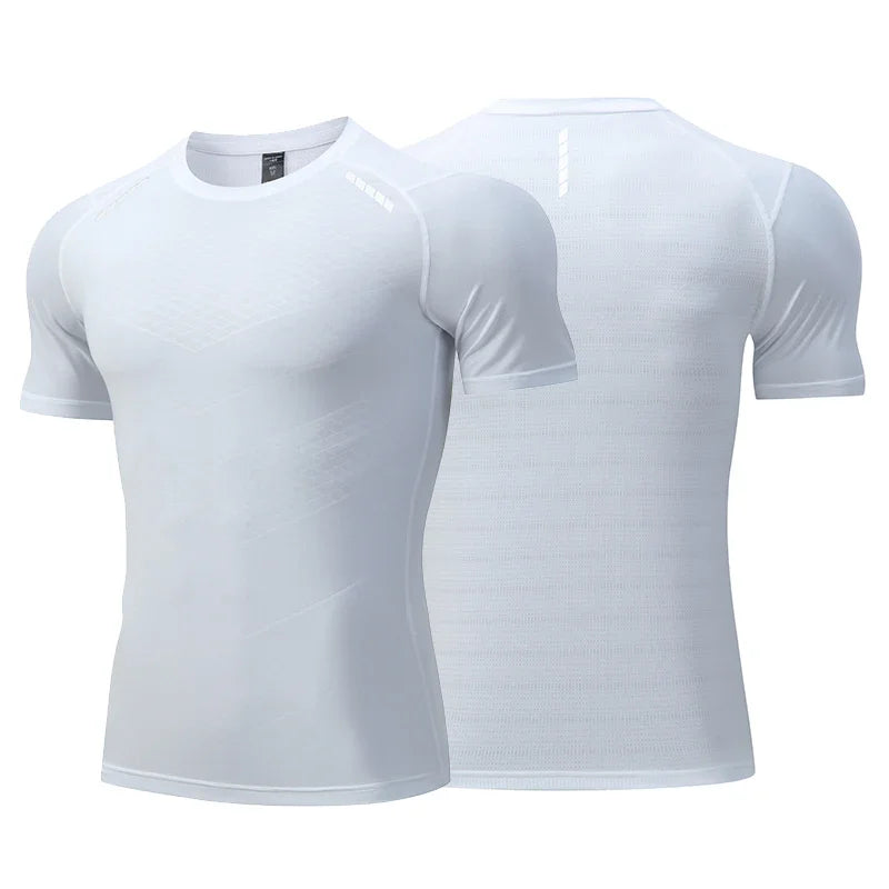 Men Thin Ice Silk Short-Sleeved Sports T-shirt