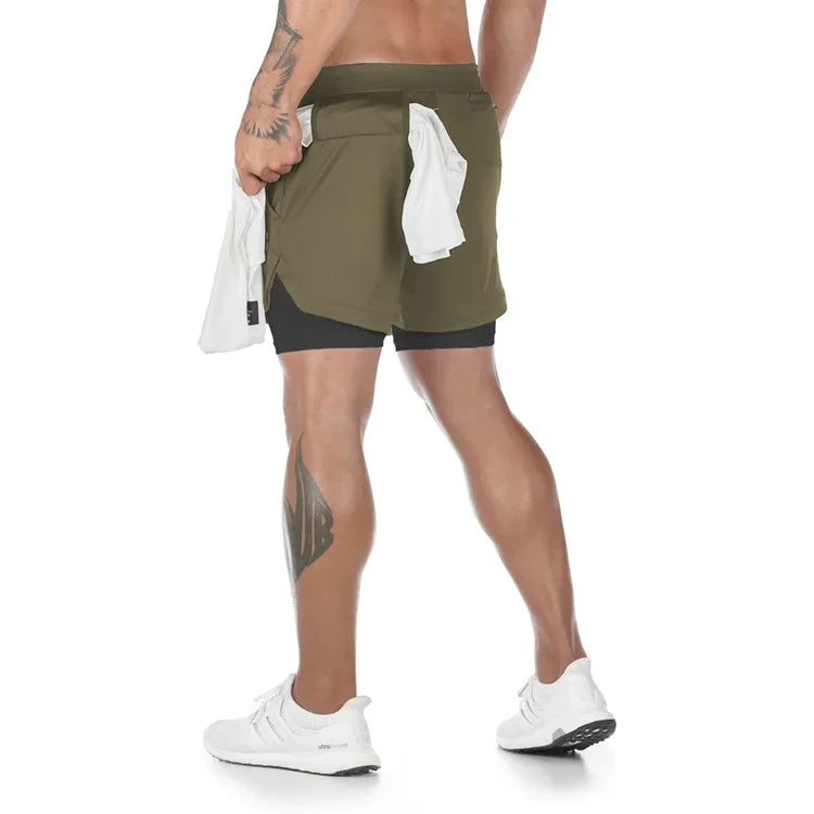 2 In 1 Quick Dry Workout Jogging Short Pant