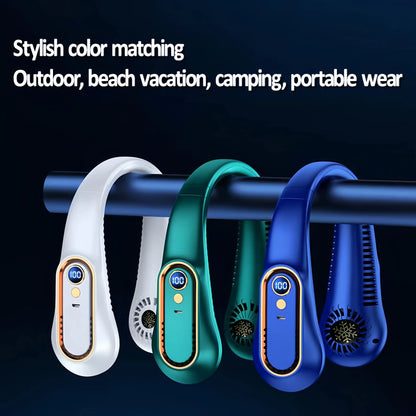 Digital Display Bladeless Neckband Fan