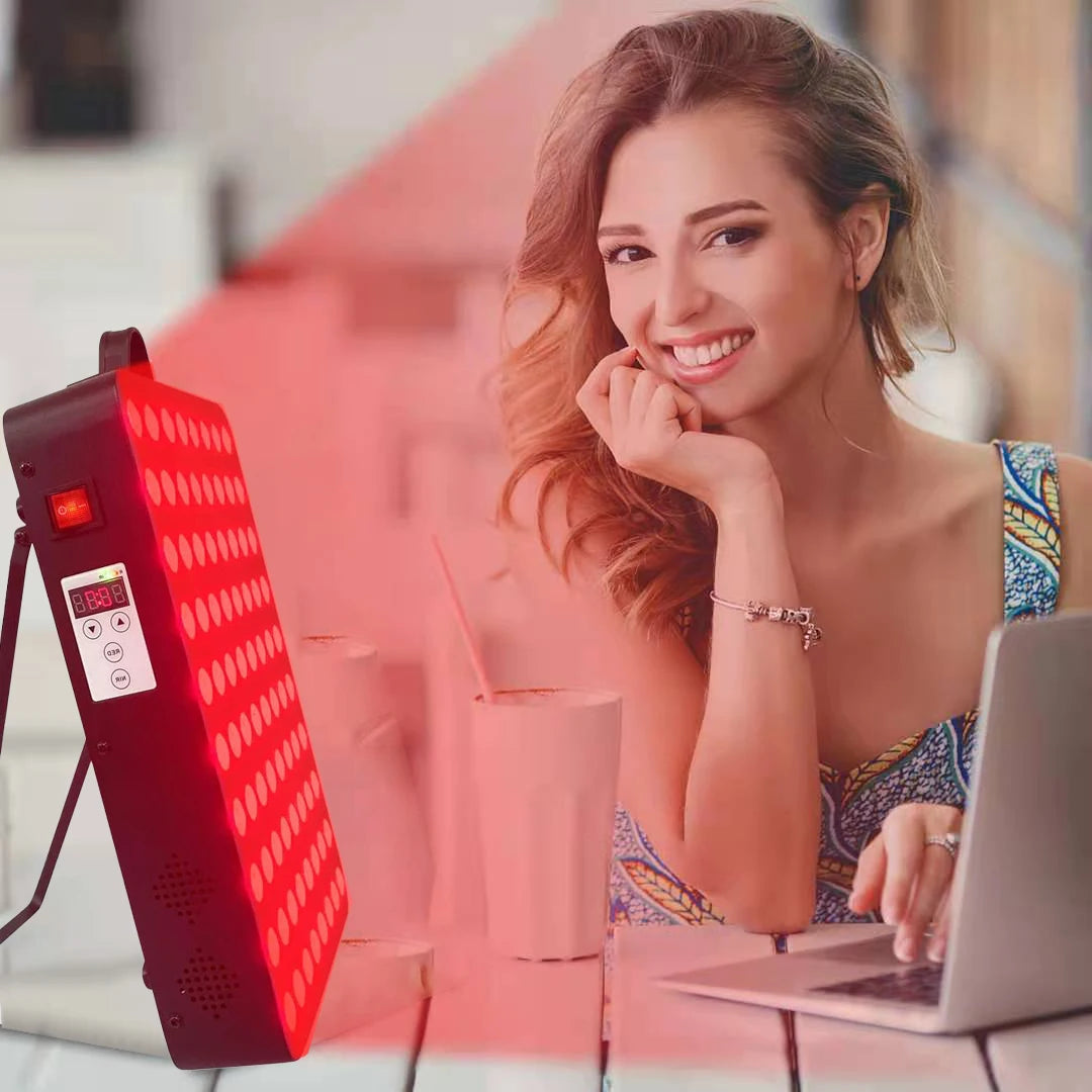 660&850nm Near Infrared and Red Light Therapy Home Use Device High Power LED Light Therapy Lamp for Anti-Aging, Relieve muscle