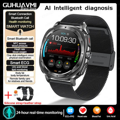 2025 New For XIAOMI Health Watch Uric Acid Blood Pressure Blood oxygen Body Analysis Body Fat SmartWatch ECG+PPG Clock Women Men