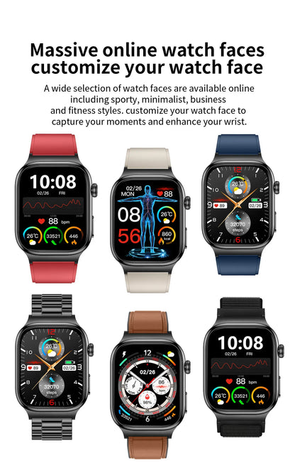 2026 New Accurate Measurement Uric Acid Blood Lipids Smartwatches Body Fat Measure Call Sports Health Smart Watch For Men Women