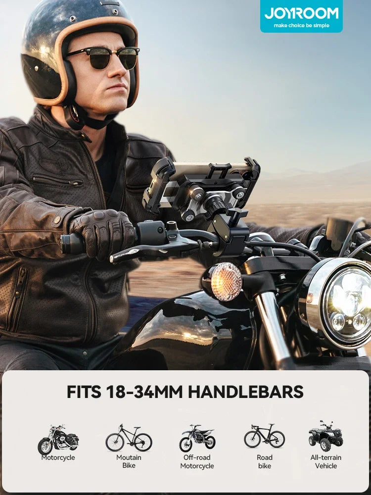 Joyroom Motorcycle Phone Holder Anti Vibration Phone Mount for Motorcycle Handlebar Bike Phone Mount for iPhone for 4.7-7” Phone