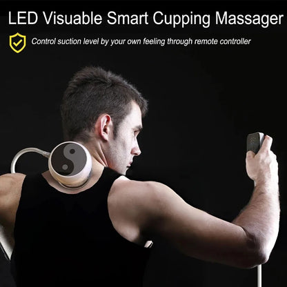 Visual Display Smart LCD Massager Electric Heating Remote Controller Vacuum Cupping Massager Suction Cup LCD Screen