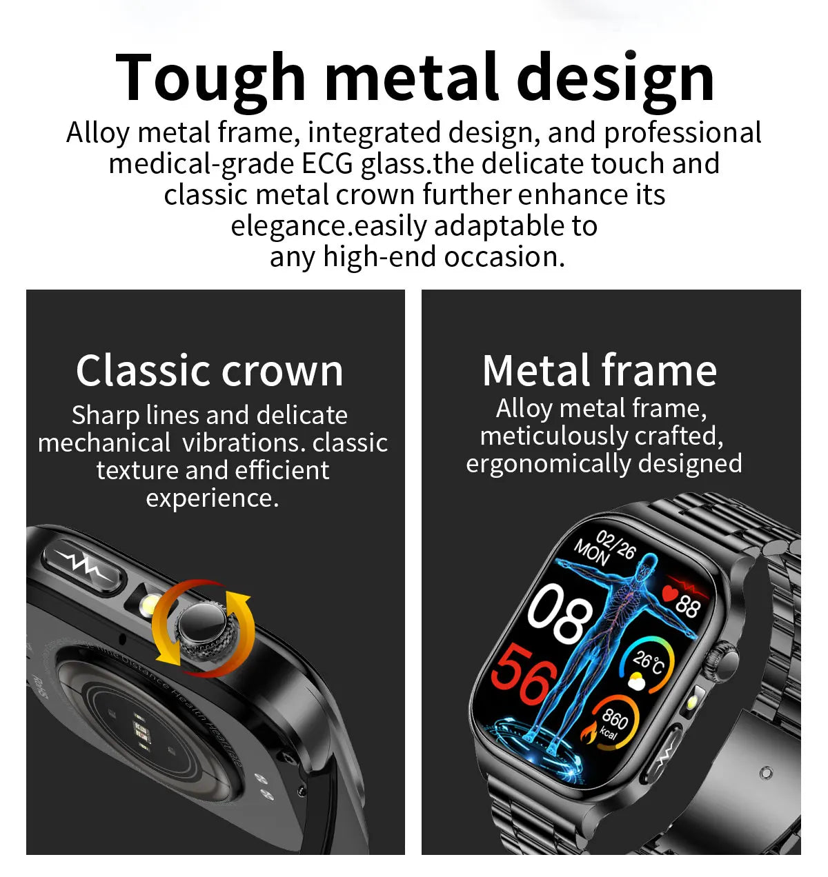 2026 New Accurate Measurement Uric Acid Blood Lipids Smartwatches Body Fat Measure Call Sports Health Smart Watch For Men Women