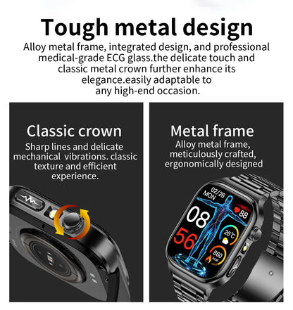 2026 New Accurate Measurement Uric Acid Blood Lipids Smartwatches Body Fat Measure Call Sports Health Smart Watch For Men Women