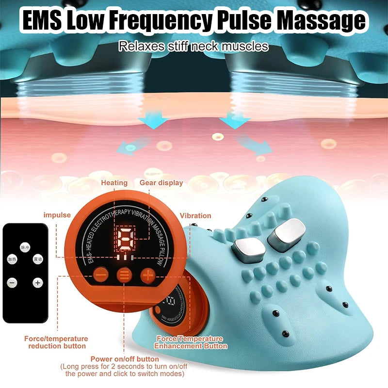 Electric Cervical Neck Stretcher Massager Pillow
