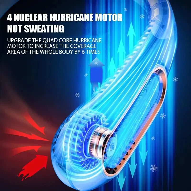 Digital Display Bladeless Neckband Fan