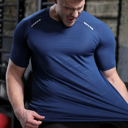 Men Thin Ice Silk Short-Sleeved Sports T-shirt