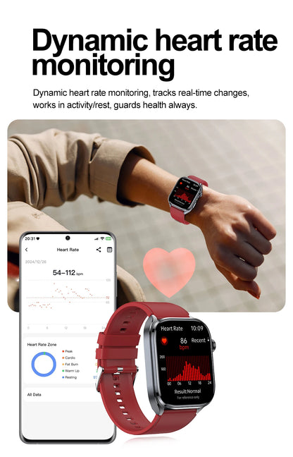 2025 New Accurate ECG Smart Watch Heart Health Analysis Blood analysis Blood Lipid Blood Pressure BT call Smart Watches For Men