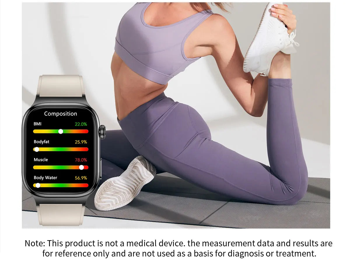 2026 New Accurate Measurement Uric Acid Blood Lipids Smartwatches Body Fat Measure Call Sports Health Smart Watch For Men Women