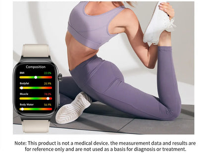 2026 New Accurate Measurement Uric Acid Blood Lipids Smartwatches Body Fat Measure Call Sports Health Smart Watch For Men Women