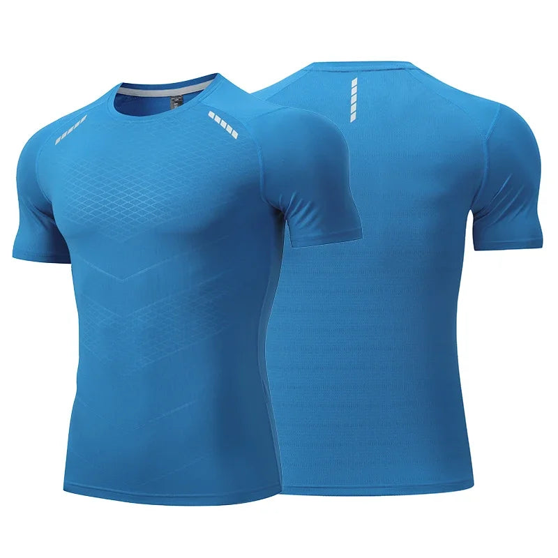 Men Thin Ice Silk Short-Sleeved Sports T-shirt