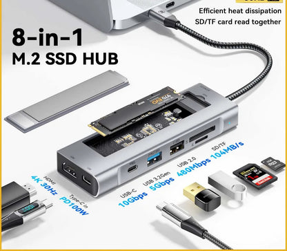 8-in-1 USB Hub With Disk Storage