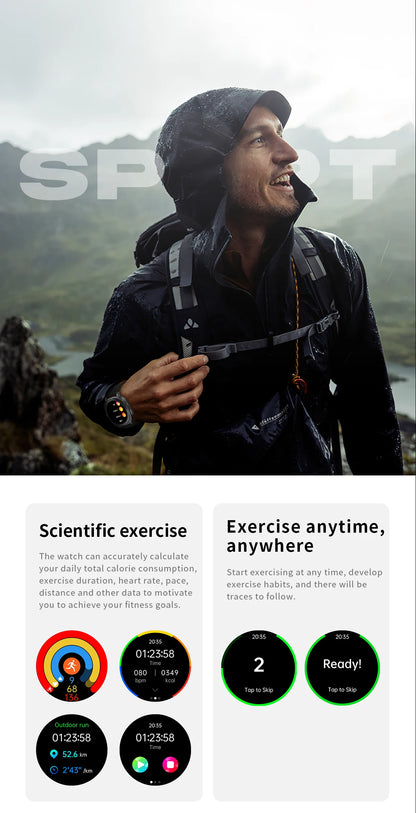 2025 New For XIAOMI Health Watch Uric Acid Blood Pressure Blood oxygen Body Analysis Body Fat SmartWatch ECG+PPG Clock Women Men