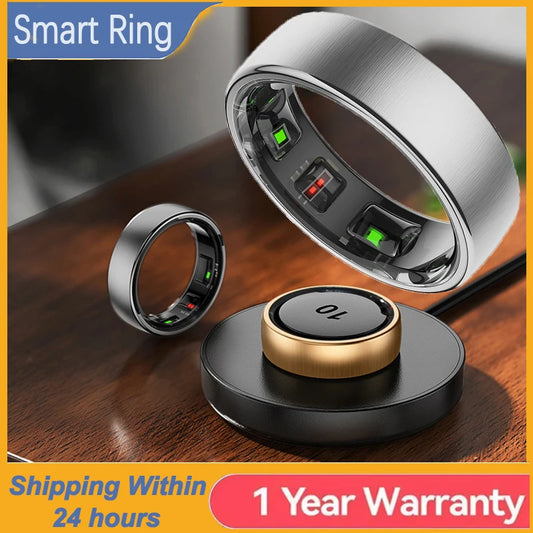Smart Ring with Gesture Control R10 Womens Men Electronic Smartring Blood Oxygen Health Monitor Sleep Monitor 5ATM Waterproof