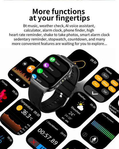 2026 New Accurate Measurement Uric Acid Blood Lipids Smartwatches Body Fat Measure Call Sports Health Smart Watch For Men Women