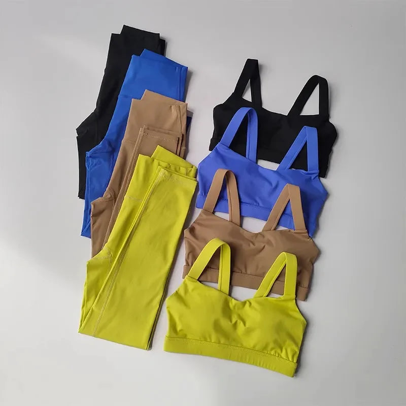 Women's Sports Bra High Waist Leggings Set