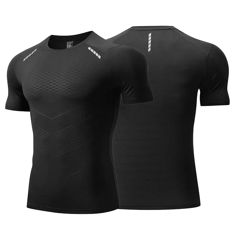 Men Thin Ice Silk Short-Sleeved Sports T-shirt