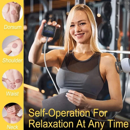 Visual Display Smart LCD Massager Electric Heating Remote Controller Vacuum Cupping Massager Suction Cup LCD Screen