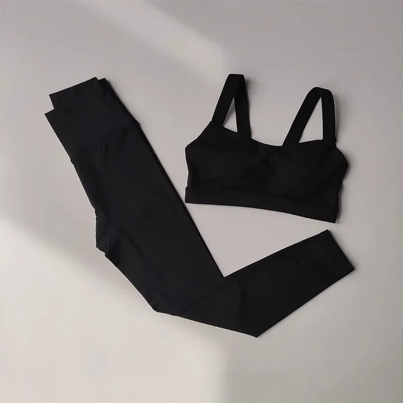 Women's Sports Bra High Waist Leggings Set