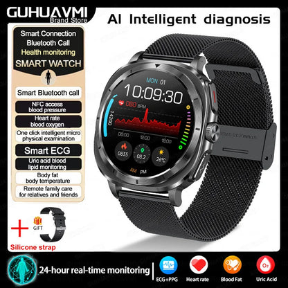2025 New For XIAOMI Health Watch Uric Acid Blood Pressure Blood oxygen Body Analysis Body Fat SmartWatch ECG+PPG Clock Women Men