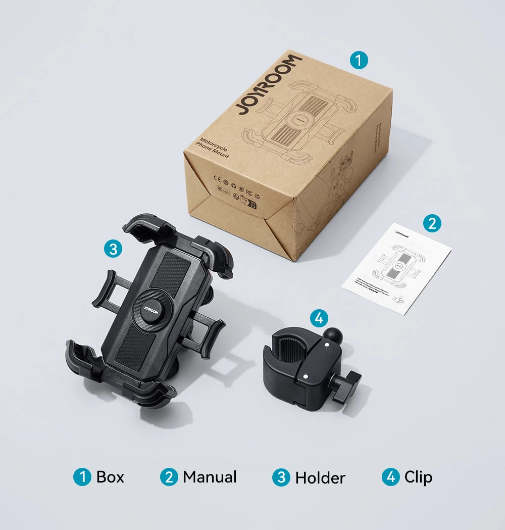 Joyroom Motorcycle Phone Holder Anti Vibration Phone Mount for Motorcycle Handlebar Bike Phone Mount for iPhone for 4.7-7” Phone