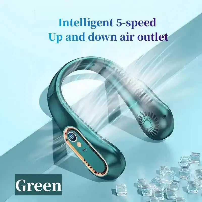 Digital Display Bladeless Neckband Fan