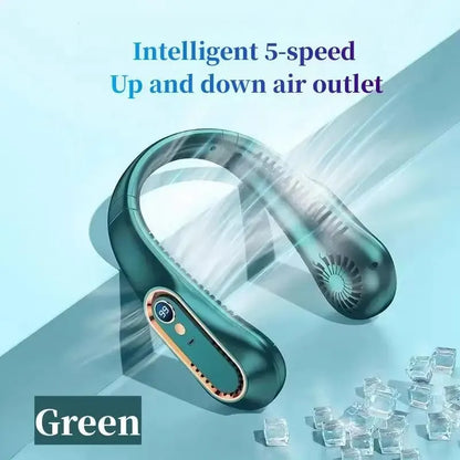 Digital Display Bladeless Neckband Fan