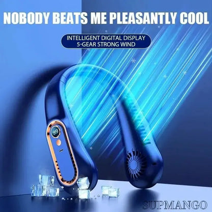 Digital Display Bladeless Neckband Fan