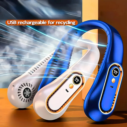 Digital Display Bladeless Neckband Fan