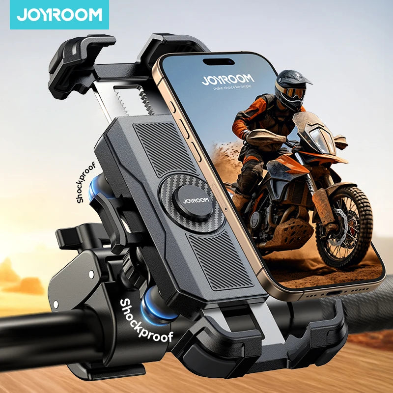 Joyroom Motorcycle Phone Holder Anti Vibration Phone Mount for Motorcycle Handlebar Bike Phone Mount for iPhone for 4.7-7” Phone