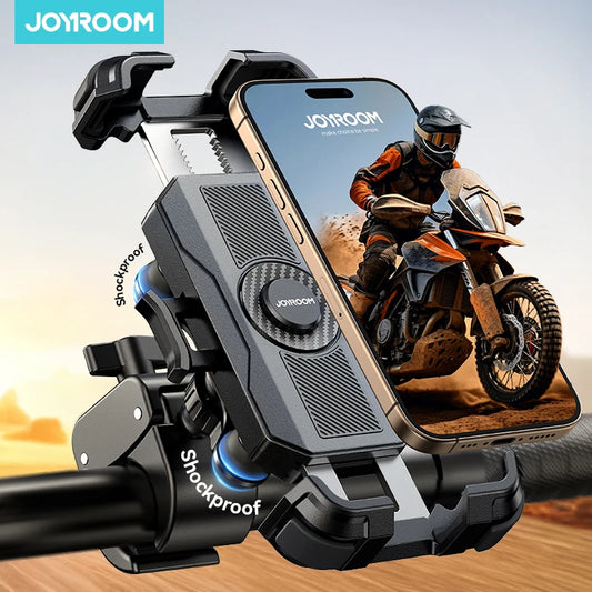 Joyroom Motorcycle Phone Holder Anti Vibration Phone Mount for Motorcycle Handlebar Bike Phone Mount for iPhone for 4.7-7” Phone