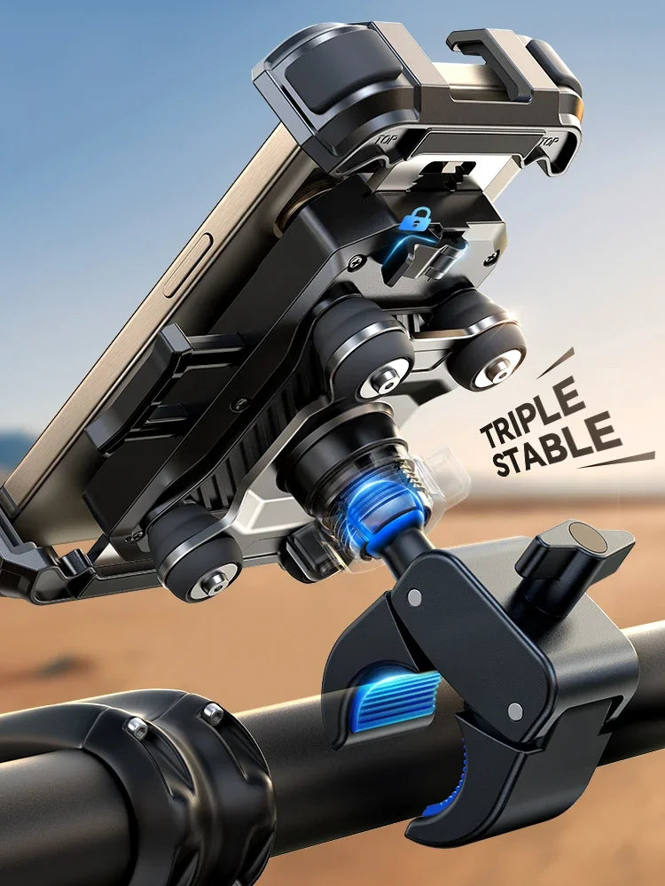 Joyroom Motorcycle Phone Holder Anti Vibration Phone Mount for Motorcycle Handlebar Bike Phone Mount for iPhone for 4.7-7” Phone