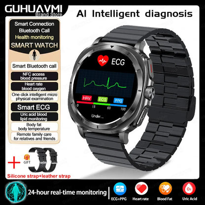 2025 New For XIAOMI Health Watch Uric Acid Blood Pressure Blood oxygen Body Analysis Body Fat SmartWatch ECG+PPG Clock Women Men