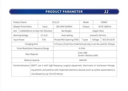 KTS Sleep Aid Device CES Stimulation Therapy 600mAh Hand-held Anxiety Depression Fast Sleep Instrument Sleeper Therapy Insomnia