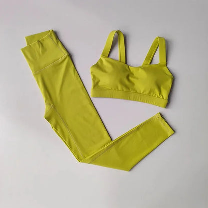 Women's Sports Bra High Waist Leggings Set