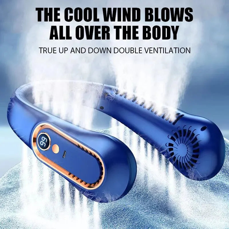Digital Display Bladeless Neckband Fan