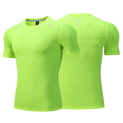 Men Thin Ice Silk Short-Sleeved Sports T-shirt