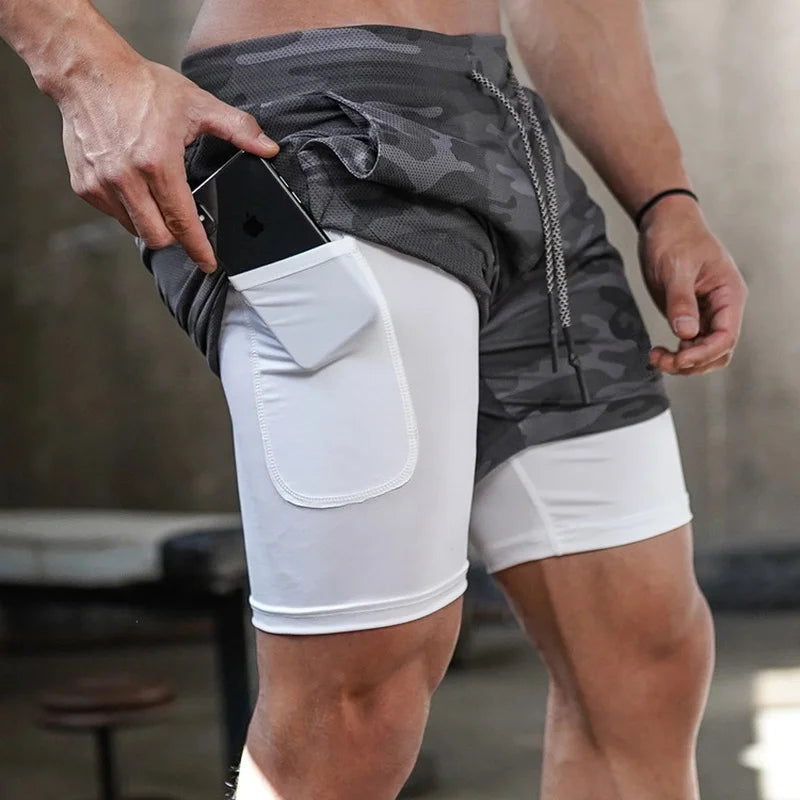 2 In 1 Quick Dry Workout Jogging Short Pant