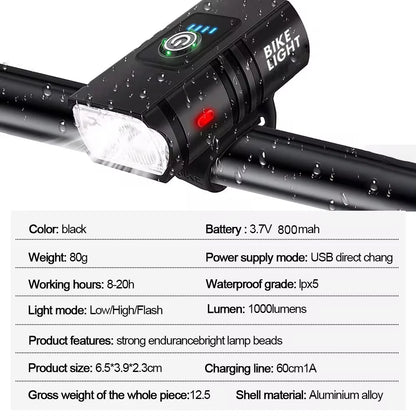 Rechargeable T6 LED Bicycle Light