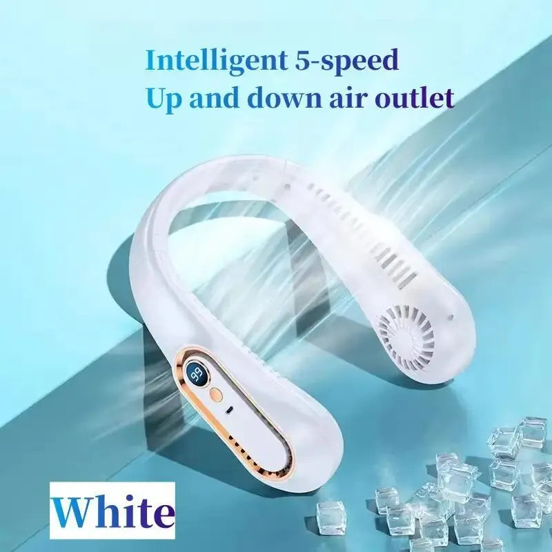 Digital Display Bladeless Neckband Fan