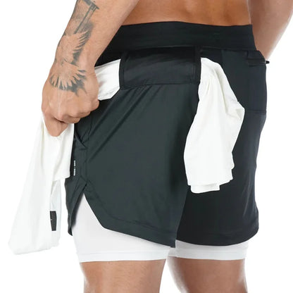 2 In 1 Quick Dry Workout Jogging Short Pant