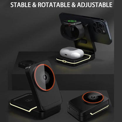 3 in 1 Magnetic Foldable Wireless Charger