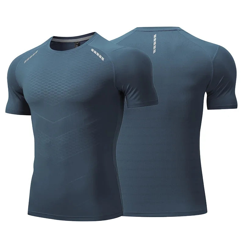 Men Thin Ice Silk Short-Sleeved Sports T-shirt